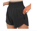 pocket sports shorts women's high waist double layer fitness casual yoga running shorts