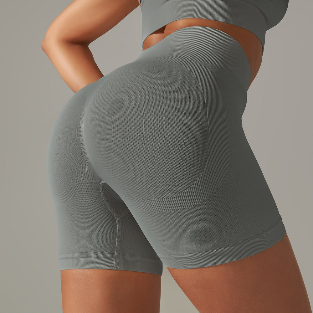 New in stock seamless knitting peach pants tight sports shorts high waist belly control butt lifting running fitness yoga pants