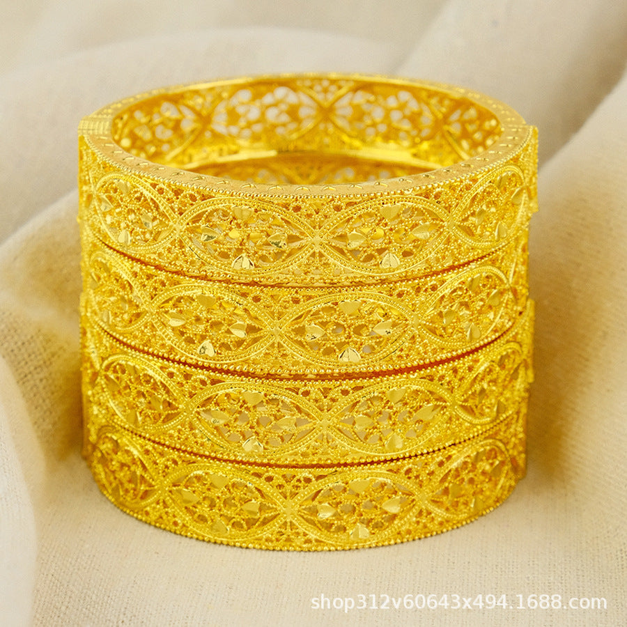 1/2/4pcs middle eastern gold plated bangle arab jewelry wedding bridal jewelry african birthday gift