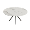Custom-made nordic rock slab round dining table - modern minimalist home dining table, italian-style extendable hotel negotiation table
