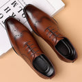 British style men's dress shoes - plus size black business formal soft sole leather shoes for summer casual wear and weddings