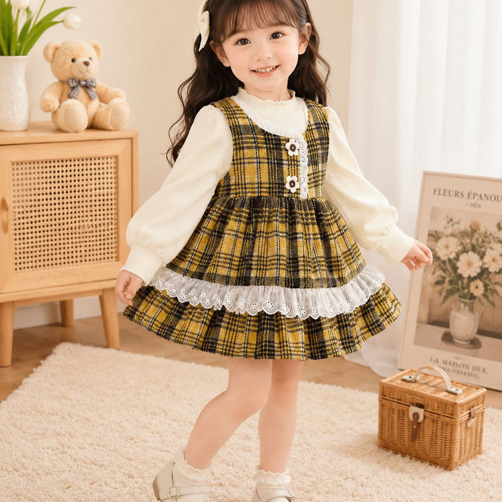 Autumn sweet two-piece style girls' dress - simple, elegant, and adorable - dreamy and super cute dress for