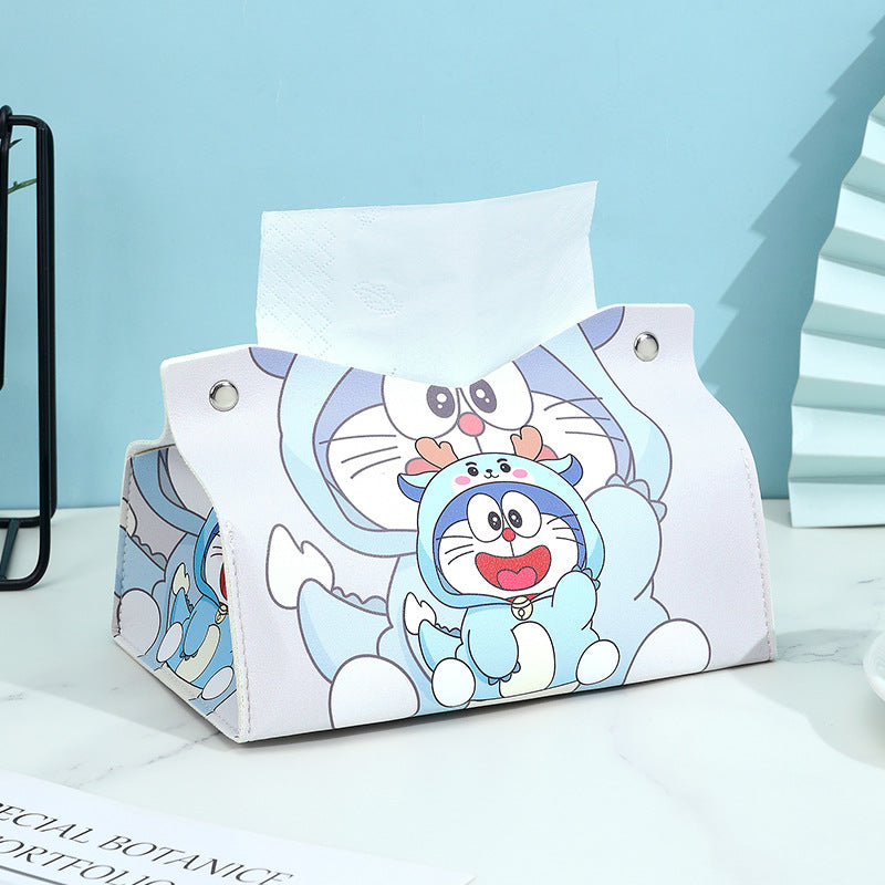 Cartoon Snoopy tissue box plaid living room family car bathroom napkin paper box pumping paper box pumping paper towel box