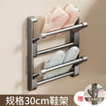 No-drill slipper rack, wall-mounted over-the-door multifunctional bathroom foldable shoe organizer for toilet and washroom shoe storage