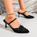 plus sizefashionfashion style high-heeled toe slippers mesh lace pointed toe easiest for matchoutwear stiletto slippers
