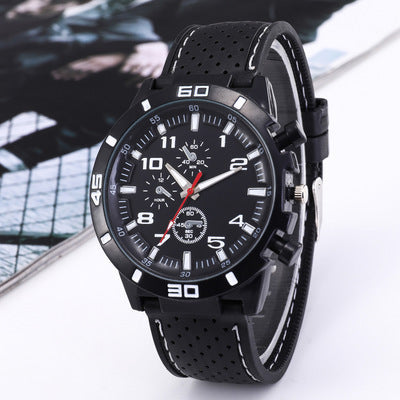 28029 new wish export sports silicone fashion racing business quartz men's watch wholesale