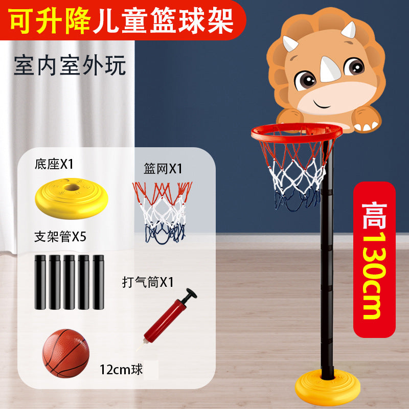Free shipping cartoon basketball hoop set - indoor kids' basketball goal with adjustable height - wholesale sports toys