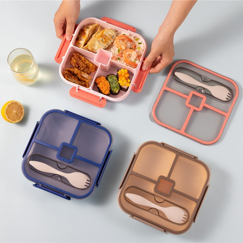 Cross-border Children's Student Lunch Box Grid Sealed Fruit Box Salad Box Go to Work Microwave Bento Box