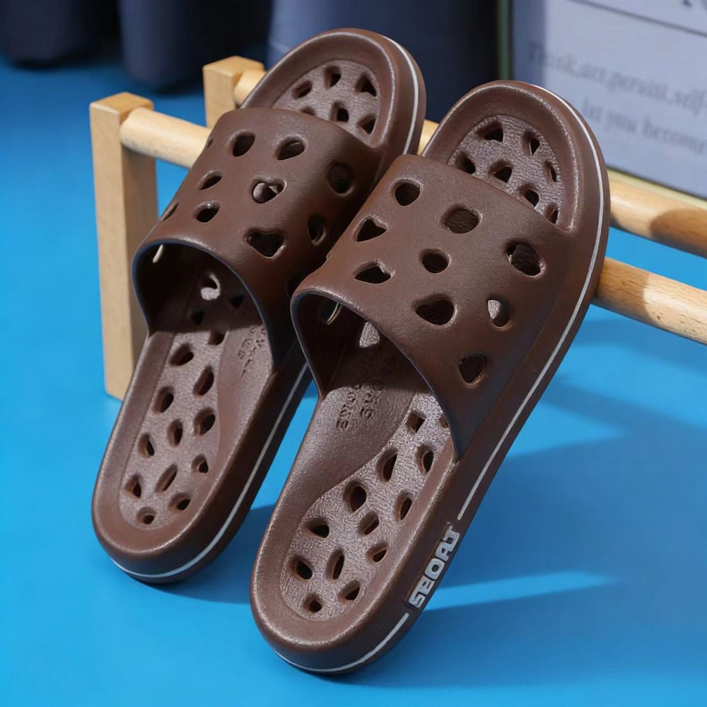 Bathroom bath slippers women's summer indoor non-slip water leakage slippers non-slip cut out bathroom couple shower slippers men