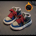 Boys' mythical monkey king high-top sneakers,  autumn/winter new collection, kids' athletic shoes, double-layer cotton fleece lined, aj style for girls