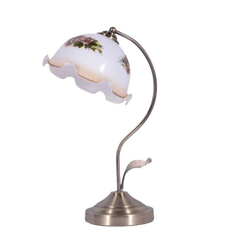 British european retro table lamp bedroom bedside lamp pastoral glass antique old shanghai study remote control dimming lamp