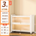 For home steel bookshelf all-in-one wall-mounted transparent glass bookcase dustproof with door figure cabinet iron storage display cabinet