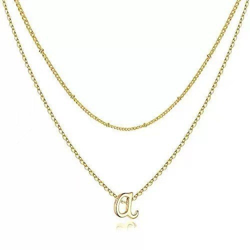 Amazon cross-border european and american style design 26 initial letter necklace layered necklace women's fashion pendant jewelry