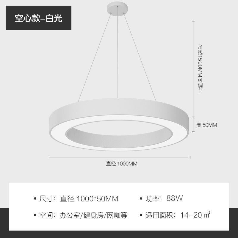 Round led pendant light - ideal for shopping malls, supermarkets, gyms, offices, and industrial spaces - hollow round design