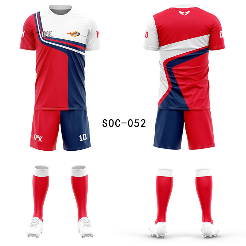 2025 new football jersey set men's football jersey team game jersey short-sleeved sports training jersey customization
