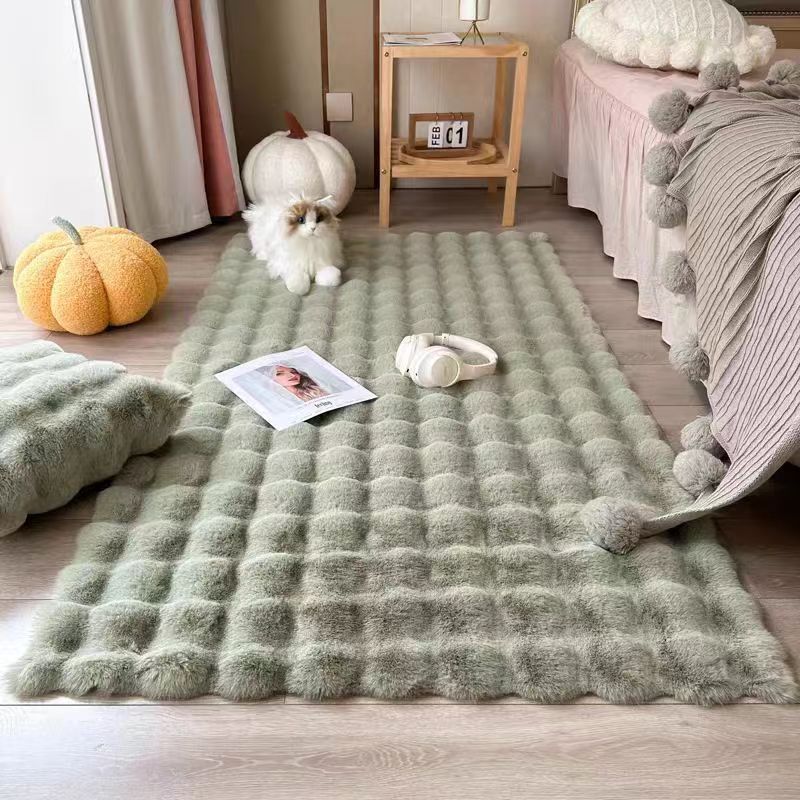 Plush carpet floor mat window sill bedroom balcony bubble velvet bedside blanket sofa cushion imitation rabbit blanket cross-border exclusive supply