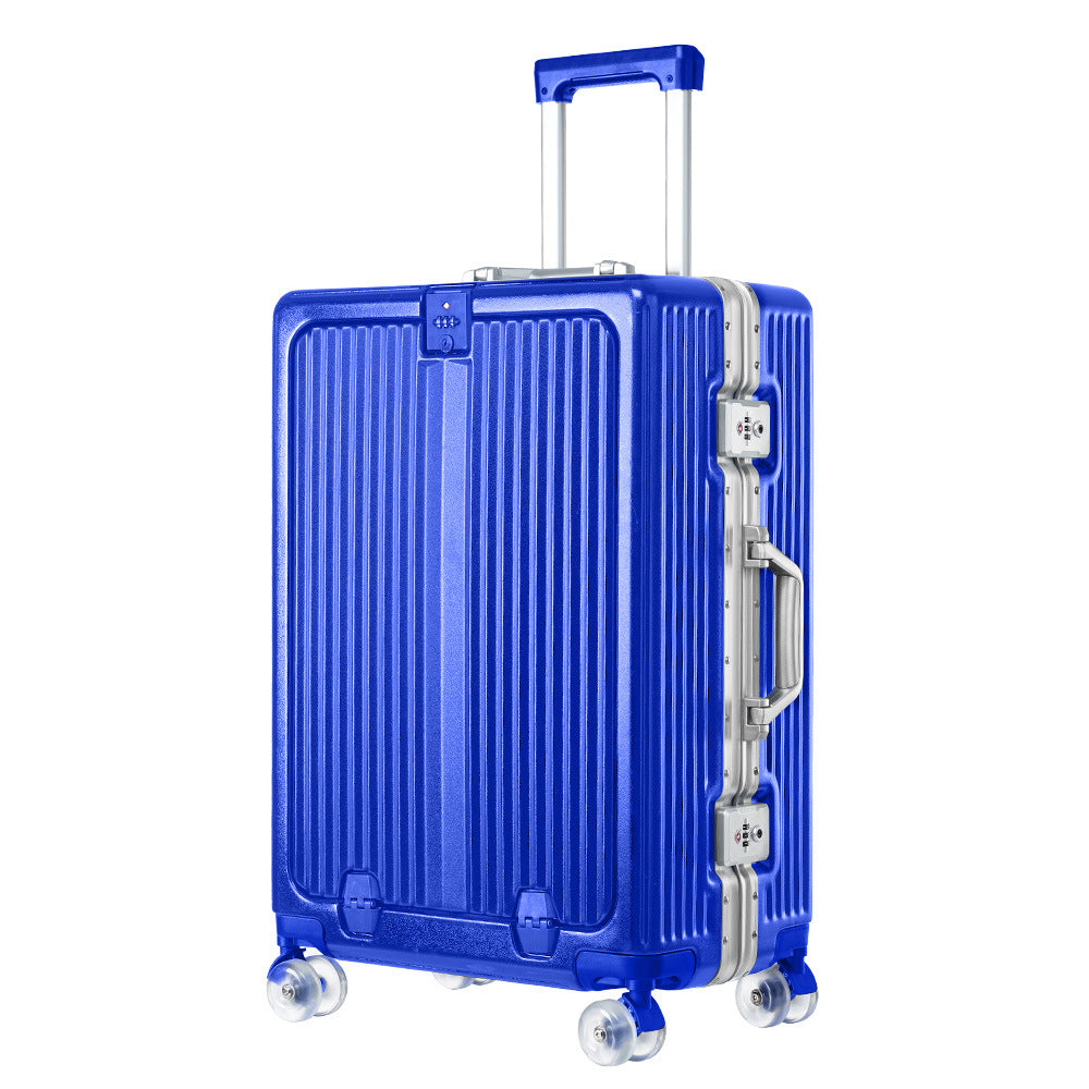 One-click front open aluminum frame 20-inch boarding case, ice skating wheel suitcase, customs lock suitcase 24-inch anti-drop trolley case