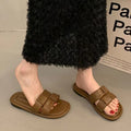 2026 new flat one-strap sandals & slippers - premium style, soft sole, beach-friendly, wholesale for women's summer wear (perfect for students)