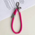 Adjustable polyester wrist lanyard - durable anti-loss phone strap with short chain, sturdy double buckle, and clip for outdoor use