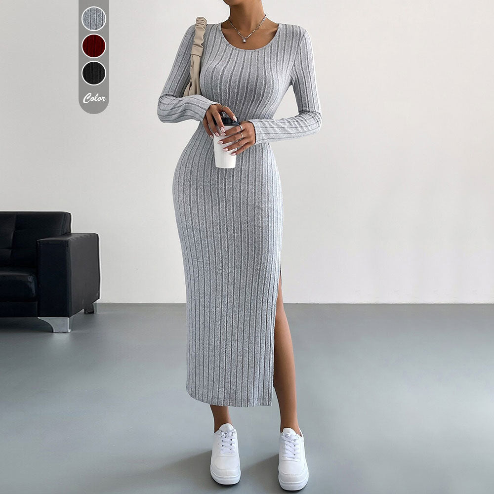 work clothingcasual style dress spring and summer silm slit hip-covering mid-length skirt petitesclassy sense