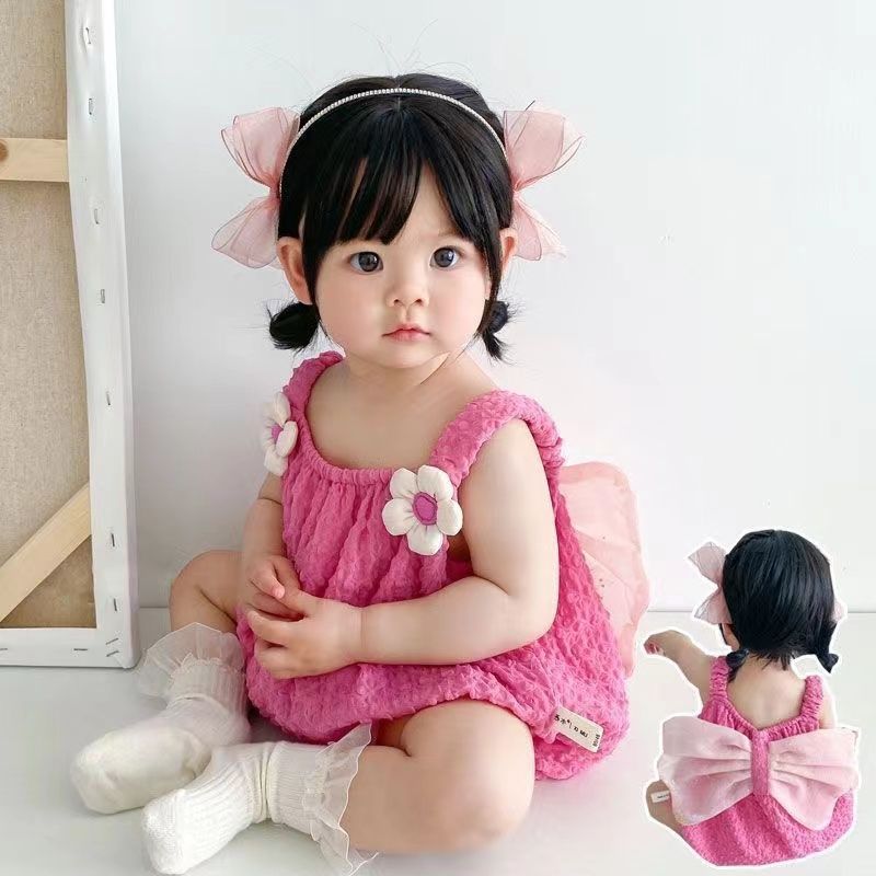 Newborn baby romper - summer lightweight sleeveless bodysuit - cute baby girl's tank top - summer fashion triangle romper