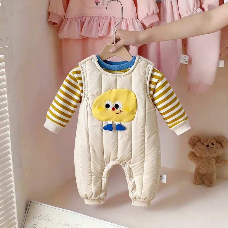 Winter baby clothes winter outfit infant set romper boy baby set overalls fleece warm two-piece set