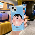 Photo frame airbag compatible with apple 16 pro, cartoon shin-chan soft case, iphone xr rotating snot phone protective cover
