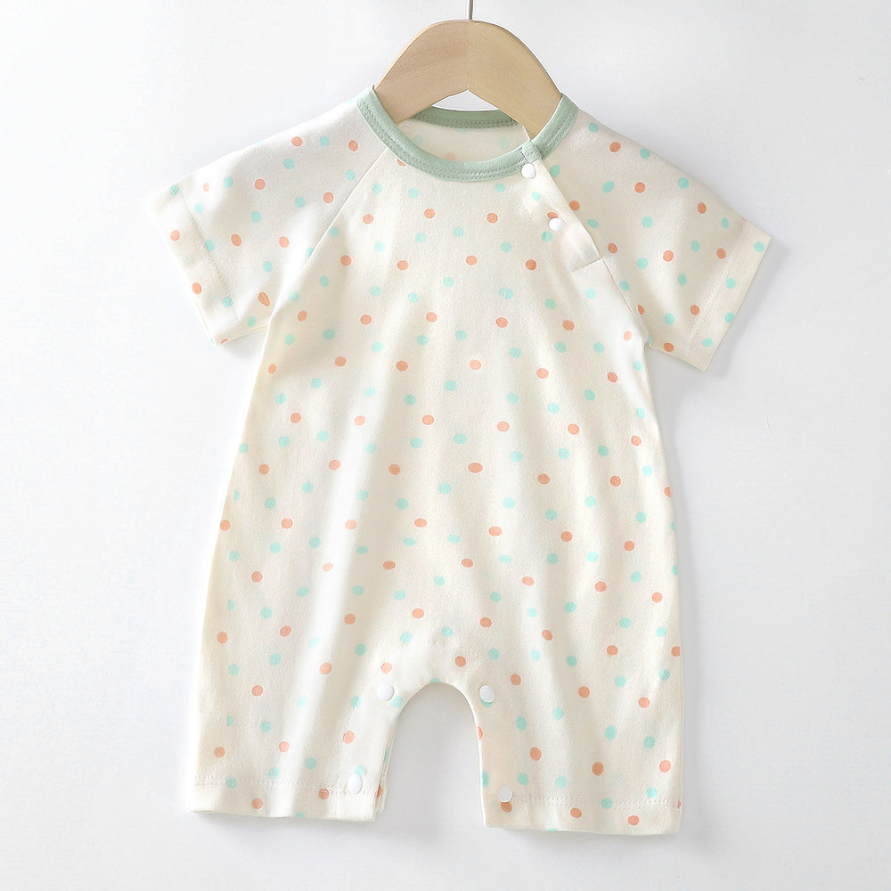 Baby clothes summer thin pure cotton air-conditioning clothes pajamas newborn baby short-sleeved onesie baby outing khaki crawling