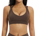 nude sports intimatesv neck halter yoga bra running fitness plaid sports bra women 2539