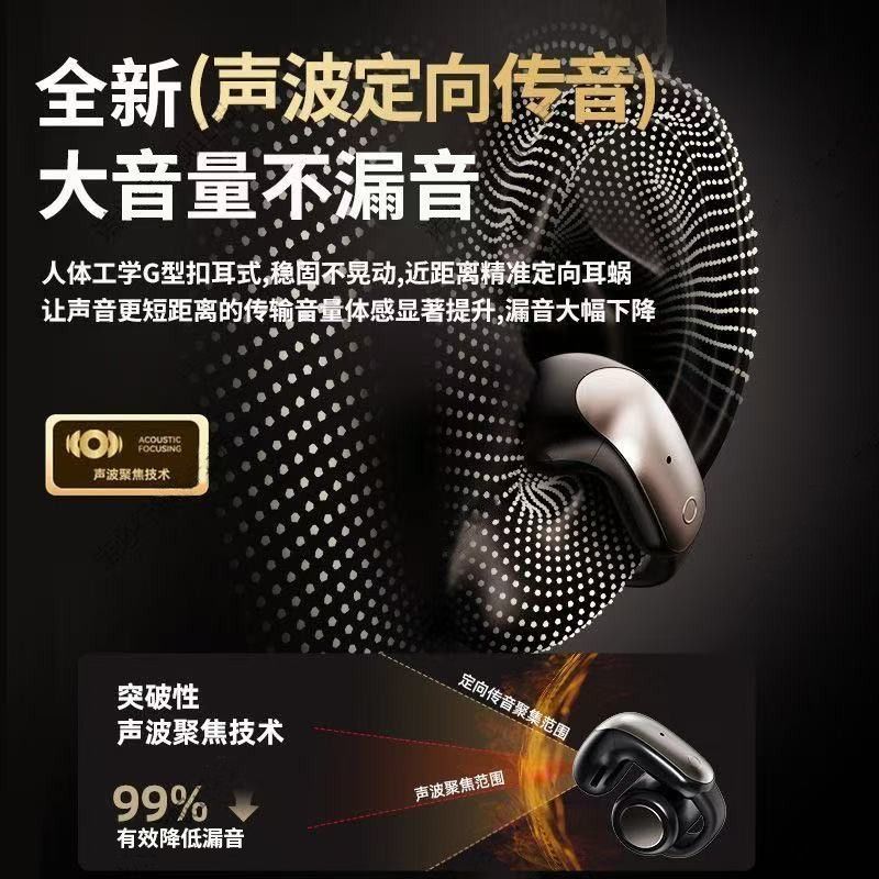 Berlin sound ear clip bluetooth headphones 2025 new air conduction non-in-ear wireless sports long wear no pain