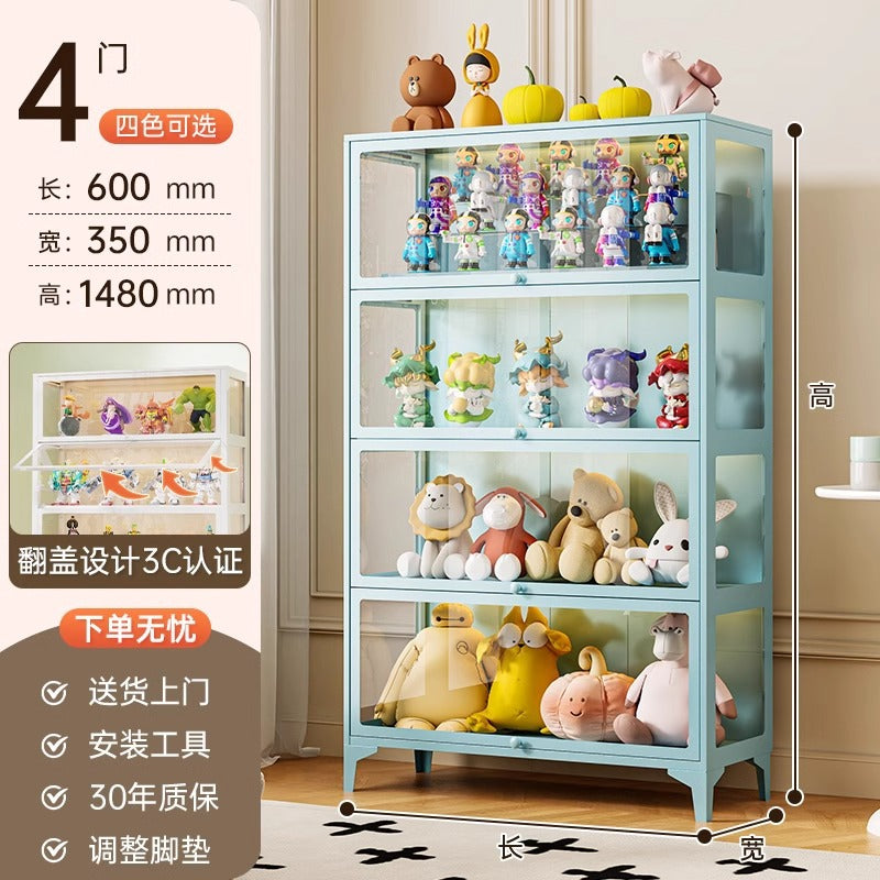 Figure display cabinet glass display cabinet model display rack steel storage cabinet for home dustproof collection storage cabinet