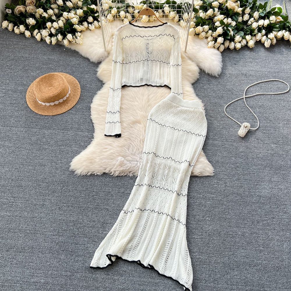 Fall and winter lazy style cable stitchsuit skirt for women chicloose high collar pulloversweater tight hip-covering skirt suit