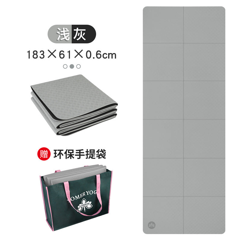 Foldable yoga mat tpe portable student nap mat eco-friendly odorless non-slip sports cross-border yoga mat
