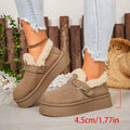 Wholesale women's plus size chunky sole snow boots -  winter new arrival, fleece-lined, extra thick, warm, furry trim cotton boots