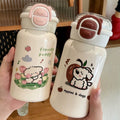 Cartoon blow dog thermos cup 316 stainless steel kids water cup cute good looks straw cup water kettle wholesale