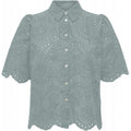 Amazon fashion cut out crochet short sleeve shirt women's  summer new arrivalfashioncasualeleganttops