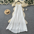 Vacation style yellow halter gentle style elegantdress women's summer sleeveless slimming look long skirt summer atmosphere