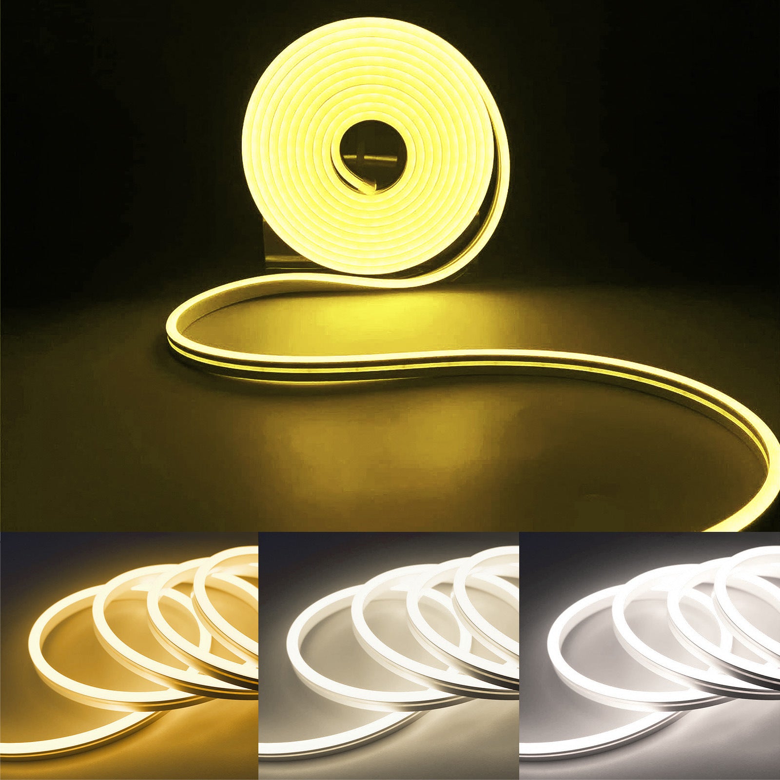 Dimmable monochrome neon light with set LED light with linear light strip 8m 16m outdoor waterproof flexible silicone