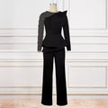 Am220928 designer patchwork beading jumpsuit slimming look banquet dress outfits for women