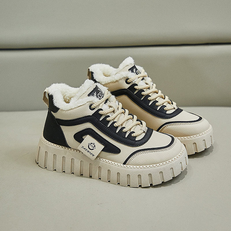 Authentic women's cotton-padded shoes, flat, british style, new autumn/winter collection, soft sole, lightweight, fashionable all-season women's shoes, wear-resistant kt12261