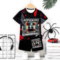 "stylish digital 67 print," perfect for summer wear, boys' outdoor sports t-shirt set