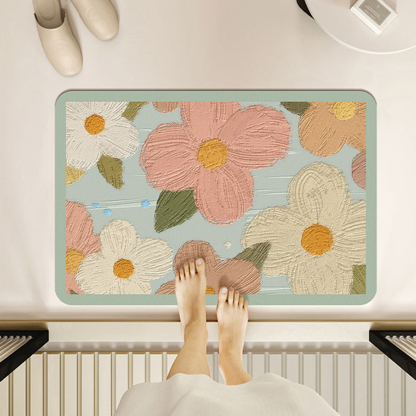 Diatom mud bathroom absorbent floor mat, toilet entry door non-slip toilet mat, foot pad toilet household carpet