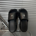 2025 summer new one-strap platform heeled slides - women's wedge sandals with thick sole for height increase, beach shoes, and lazy day comfort