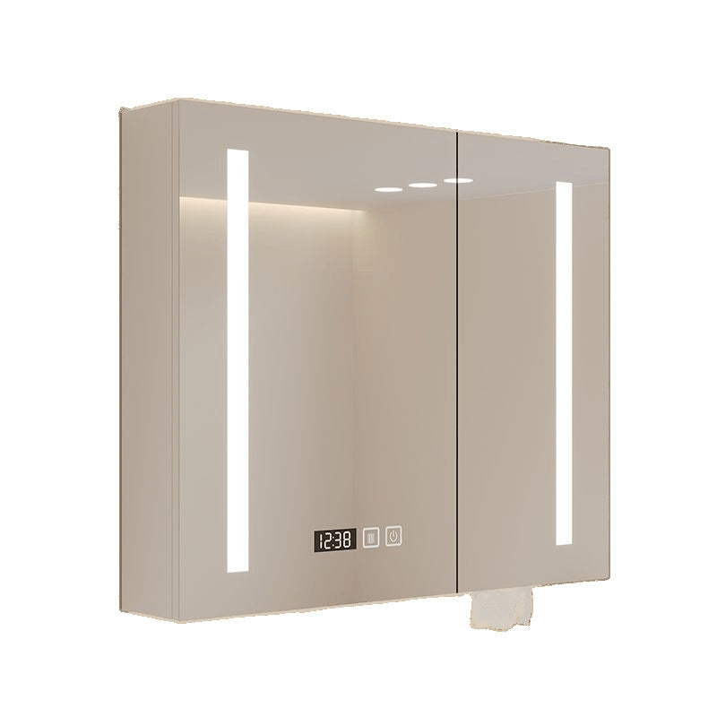 Solid wood smart bathroom mirror cabinet toilet wall-mounted rack toilet storage cabinet cosmetic mirror with light