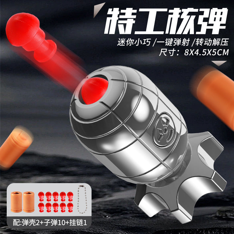 Agent little boy nuclear bomb gun decompression rotate shell ejection toy gun keychain pendant gift street stall source