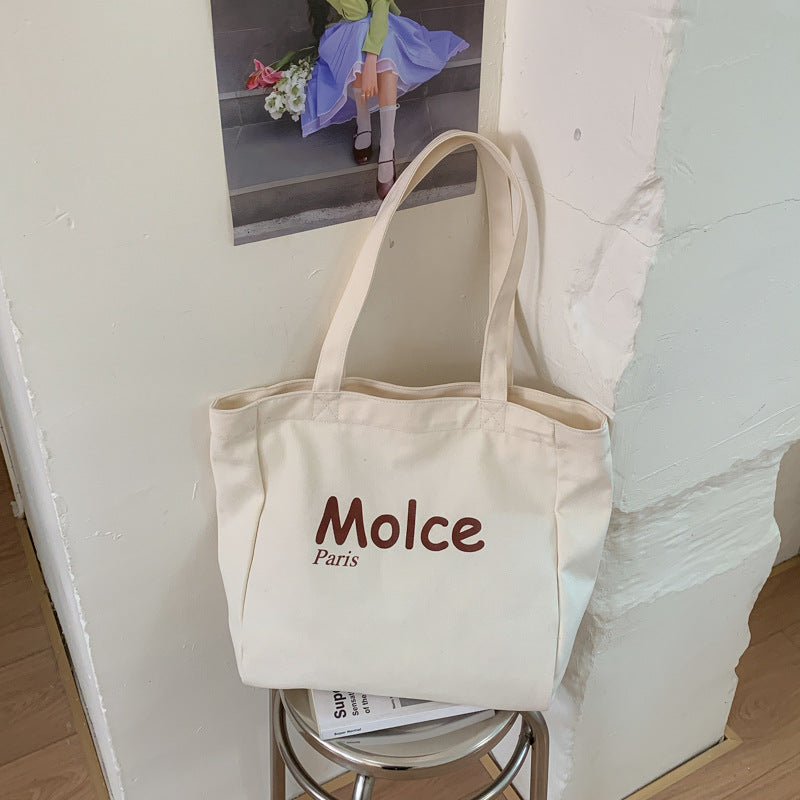 2026 hot-selling women's large capacity practical tote bag - student school bag with letter print canvas/oxford cloth