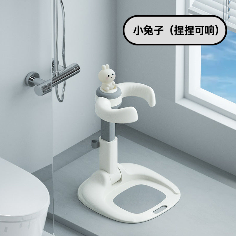 Newborn baby standing bath support - bathing aid for infants and toddlers - baby bath tub & bottom washing helper - standing bathtub