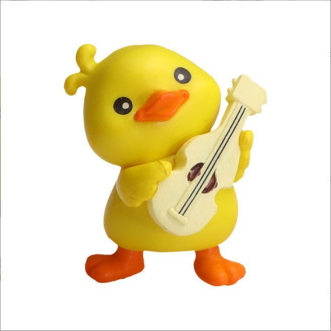 Car ornament little yellow duck resin ornament cartoon cute mini doll diy gardening micro landscape crafts