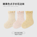 Baby elephant baby socks spring and summer combed cotton edge socks candy color dot yarn girl knee socks category a