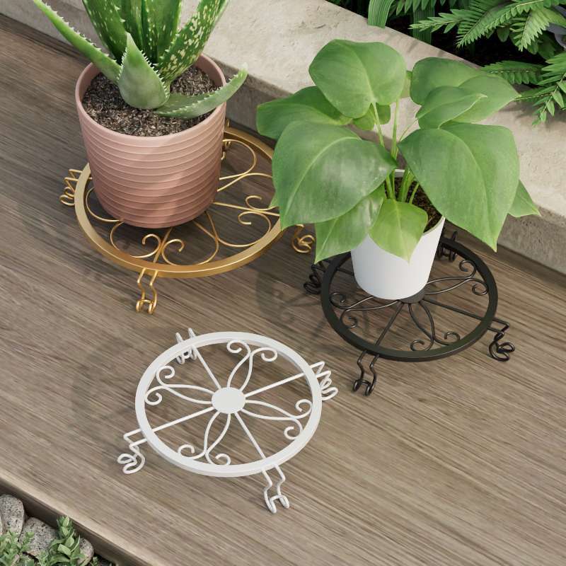 For homepothos potted bottom base flower holder balcony floor-standing iron flower stand indoor and outdoor simple flower pot storage rack